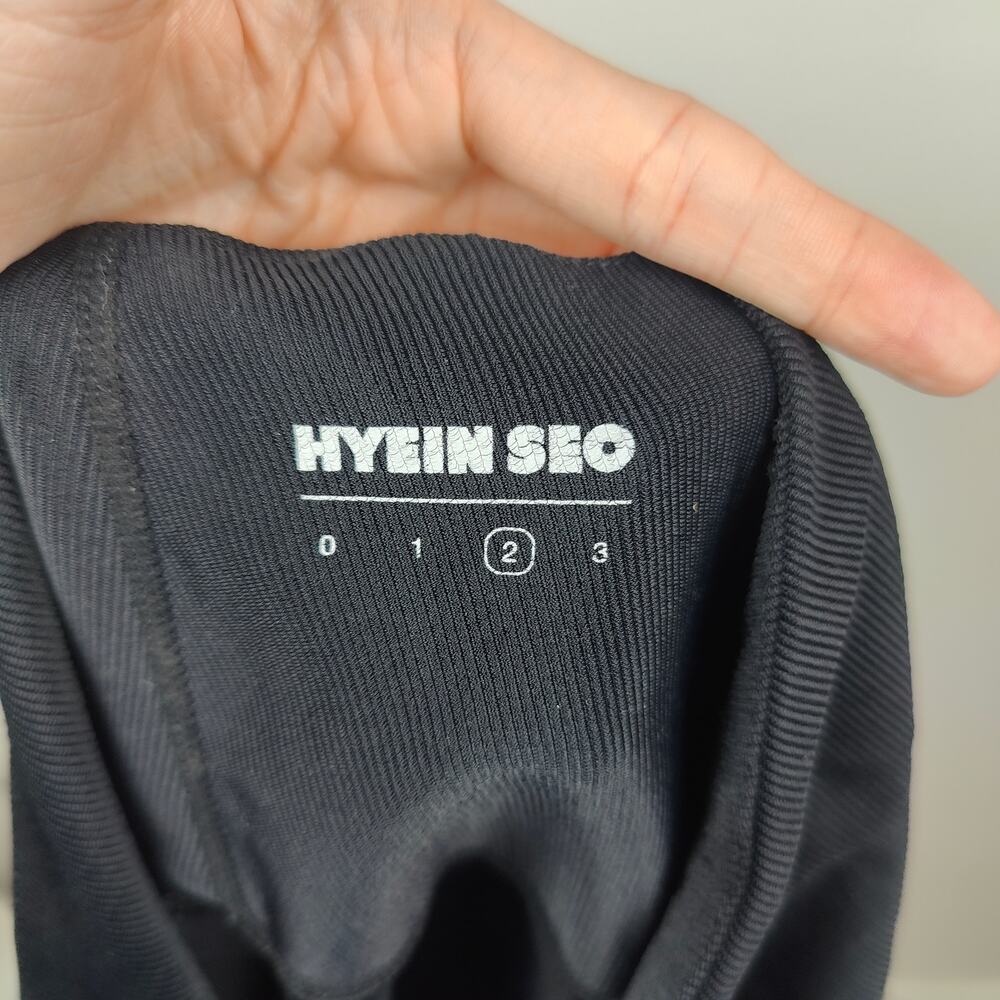 Hyein Seo Leggings Womens 2 Medium Black Shiny Stirrup Pull On Performance - Picture 6 of 7
